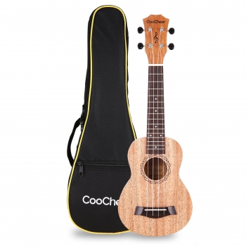 

Coocheer 21inch Mahogany Soprano Ukulele Beginner Guitar with Bag