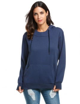 

Meaneor Blue Women Hooded Pullover Fleece Solid With Pockets Hoodies & Sweatshirts, Multicolor