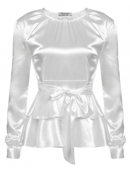 

Pleated Layered Ruffles Tie-Belt Peplum Tops, Multicolor