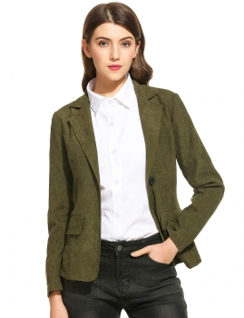 

Slim Notch Lapel Long Sleeve One Button Solid Short Casual Blazer, Multicolor