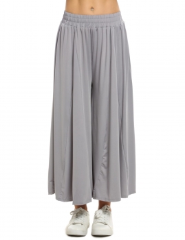 

Gray New Women Casual Long Solid Wide-Leg Knit Flare Pants, Multicolor