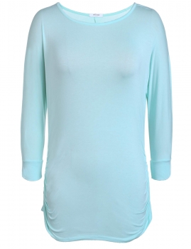 

Meaneor Sky blue Women Casual 3"4 Batwing Sleeve Drape Dolman Tops Shirts & Blouses, Multicolor