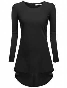 

Women Casual Long Sleeve Solid O Neck Slim Basic Dress, Multicolor