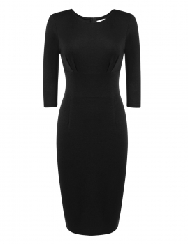 

Black 3"4 Sleeve Solid Business Bodycon Pencil Work Dress, Multicolor