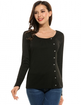 

Pleated Cowl Neck Long Sleeve Solid Pullover Top, Multicolor