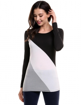 

Contrast Color Patchwork Pullover T-Shirt, Multicolor