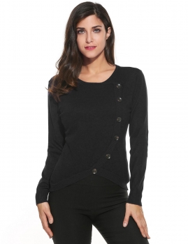 

Casual O-Neck Long Sleeve Elbow Patch Pullover Solid Sweater, Multicolor