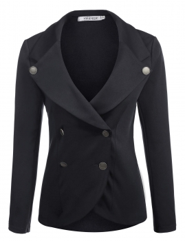 

New Women Casual Turn Down Collar Long Sleeve Jacket Solid Coat Blazer, Multicolor
