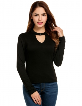 

Black O-Neck Short Sleeve Floral Slim Casual Tops, Multicolor
