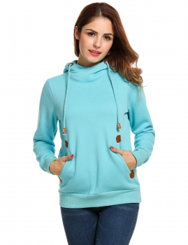 

Green Hooded Long Sleeve Thicken Solid with Pockets Hoodies, Multicolor