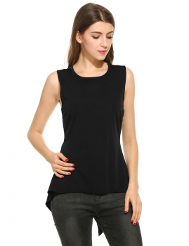 

Women Casual Sleeveless O Neck Solid Slim Tank Top Vest, Multicolor