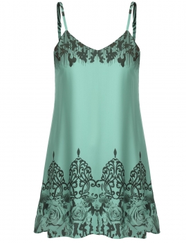 

Green Casual Prints Spaghetti Straps Dress Cami Dress, Multicolor