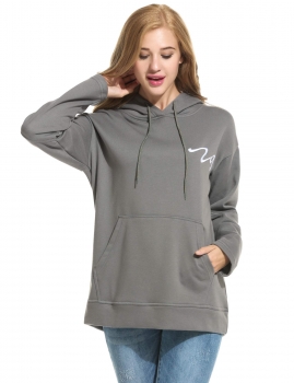 

Gray Casual Hooded Long Sleeve Pullover Loose Embroidery Hoodies & Sweatshirts, Multicolor