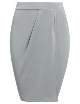 

Gray New Women Casual Front Cross Two Layers Slim Elastic Skirts, Multicolor