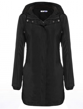 

Casual Drawstring Hooded Long Sleeve Solid Zipper Pocket Thicken Coat, Multicolor