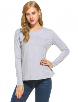 

Open Back Slit Solid Loose Tops, Multicolor