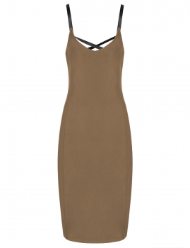

Khaki Sleeveless Lace-up Back A-Line Bridesmaid Short Dress, Multicolor