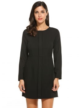 

Women Casual O-Neck Twisted Ruched Solid Mini Dress, Multicolor