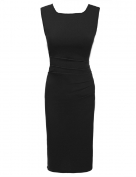 

Black Sleeveless Back Zipper Hem Split Bodycon Going Out Dress, Multicolor