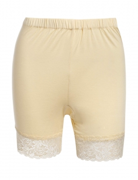 

Nude Plus Size High Waist Lace Trim Stretch Slip Safety Shorts, Multicolor
