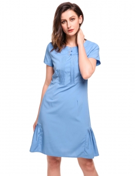 

Blue Vintage Style O-neck Short Sleeve Pencil Dresses, Multicolor