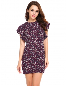 

Pattern 1 Butterfly Sleeve Floral Package Hip Mini Pencil Dress, Multicolor