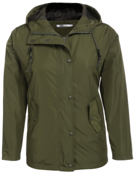 

Army green Hooded Waterproof Long Sleeve Solid Poncho Coat, Multicolor