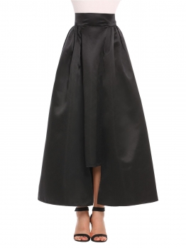 

Black High Waist Solid Formal Party Wedding Skirt, Multicolor