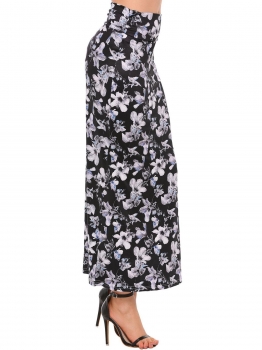 

Black High Waist Floral Bodycon Maxi Skirt, Multicolor