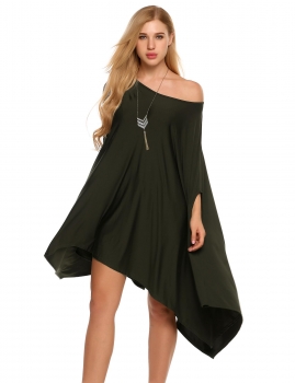 

Green O Neck Solid Loose Cover-up Poncho Cape Tops, Multicolor