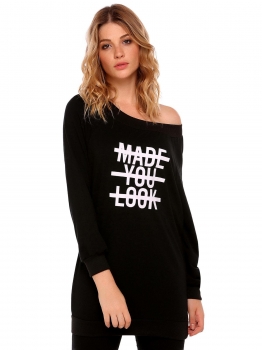 

Black Print Pullover Pocket Long Sleeve Sweatshirt, Multicolor