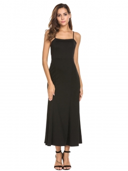 

Black Women Strapless Solid Evening Party Maxi Fishtail Dress with Sheer Lace Cover Up, Multicolor