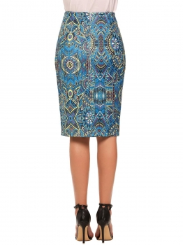 

Blue Print Package Hip Pencil OL Slim Skirt, Multicolor