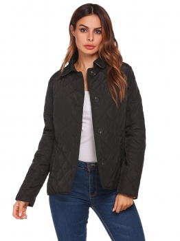 

Black Turn Down Collar Long Sleeve Solid Button End With Pocket Coat, Multicolor