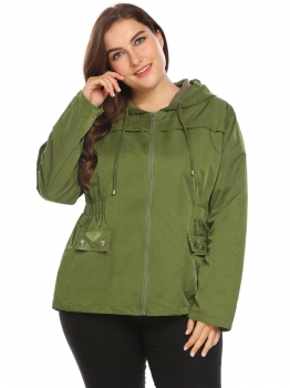 

Women Lightweight Hooded Full Zip Raincoat Outdoor Casual Waterproof Jacket Plus, Multicolor