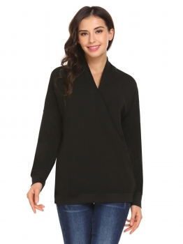 

Black Women Fashion V-Neck Long Sleeve Solid Button Cardigan, Multicolor