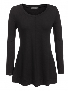 

Black Women Fashion V-Neck Long Sleeve Solid Loose T-Shirt, Multicolor
