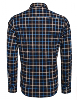 

Blue Men Fashion Slim Long Sleeve Plaid Button Down Casual Shirts, Multicolor