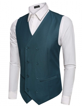 

Blue Men Fashion Double-Breasted Casual Business Vest Waistcoat Coats & Jackets, Multicolor