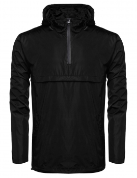 

Coofandy Black Men's Waterproof Rain Windbreak Pullover Hooded Lightweight Coats & Jackets, Multicolor
