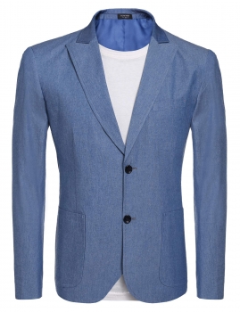 

Mens Casual Long Sleeve Turn-down Collar Denim Suits Blazer, Multicolor