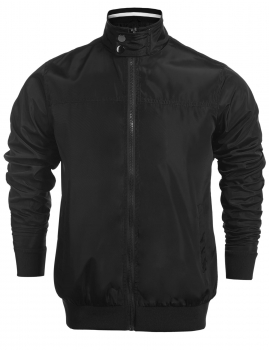 

Black Casual Stand Collar Long Sleeve Zip-up Harrington Windbreaker Outerwear Coats & Jackets, Multicolor