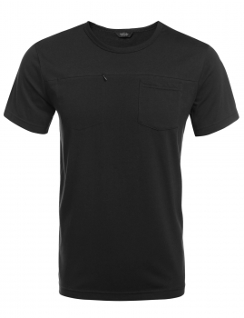 

Black Men's O-Neck Short Sleeve Solid Pockets Casual T-Shirt Tops, Multicolor