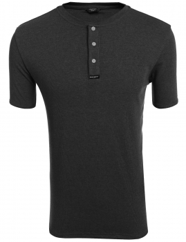 

Black New Men Fashion Casual Slim Ribbed Henley Shirts Short Sleeve Solid T-Shirt Tops, Multicolor