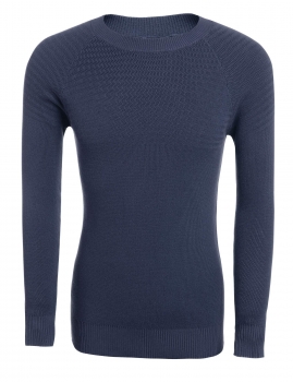 

Blue New Mens Casual O-Neck Long Sleeve Solid Pullover Knit Sweater, Multicolor