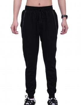 

Black Men Loose Zipper Decor Mid-waisted Drawstring False Pockets Elastic Waist Casual Pants, Multicolor