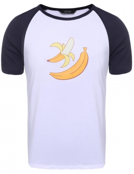 

Banana Men Casual Short Sleeve O Neck Print Pullover Aloha Style T-Shirt Baseball Tee Shirts, Multicolor