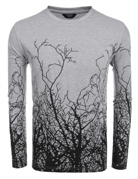 

Men Casual Round Neck Long Sleeve Printing T-Shirt, Multicolor