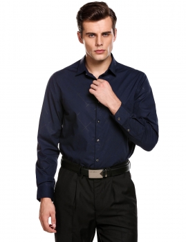 

Blue Print Slim Fit Button Down Casual Long Sleeve Shirt, Multicolor