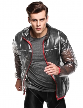 

Dark gray Ultra Light Rain Jacket Hooded Long Sleeve Zip-up Rainproof, Multicolor